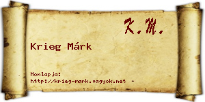Krieg Márk névjegykártya